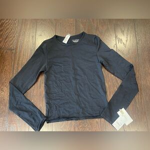 Good American Sculpted Seamless Long Sleeve Tee Black Size L/XL NEW